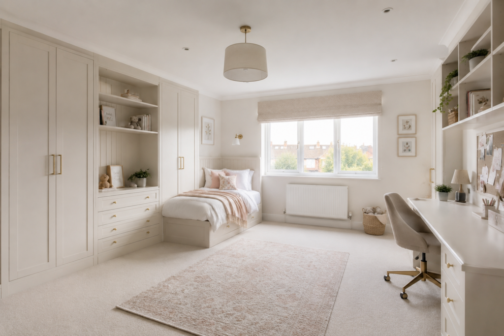Modern children’s fitted bedrooms with smart storage in UK homes