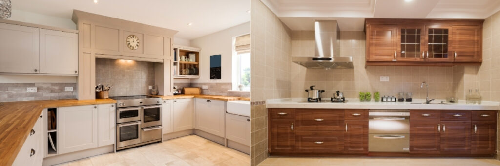Modern custom fitted kitchen with smart storage and bespoke design in a UK home